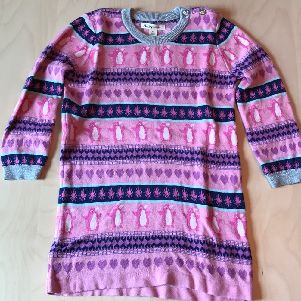 Hatley Penguin Sweater Dress EUC